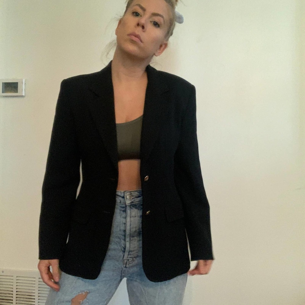 Doncaster Black Single Breasted Two-Button Blazer… - image 4